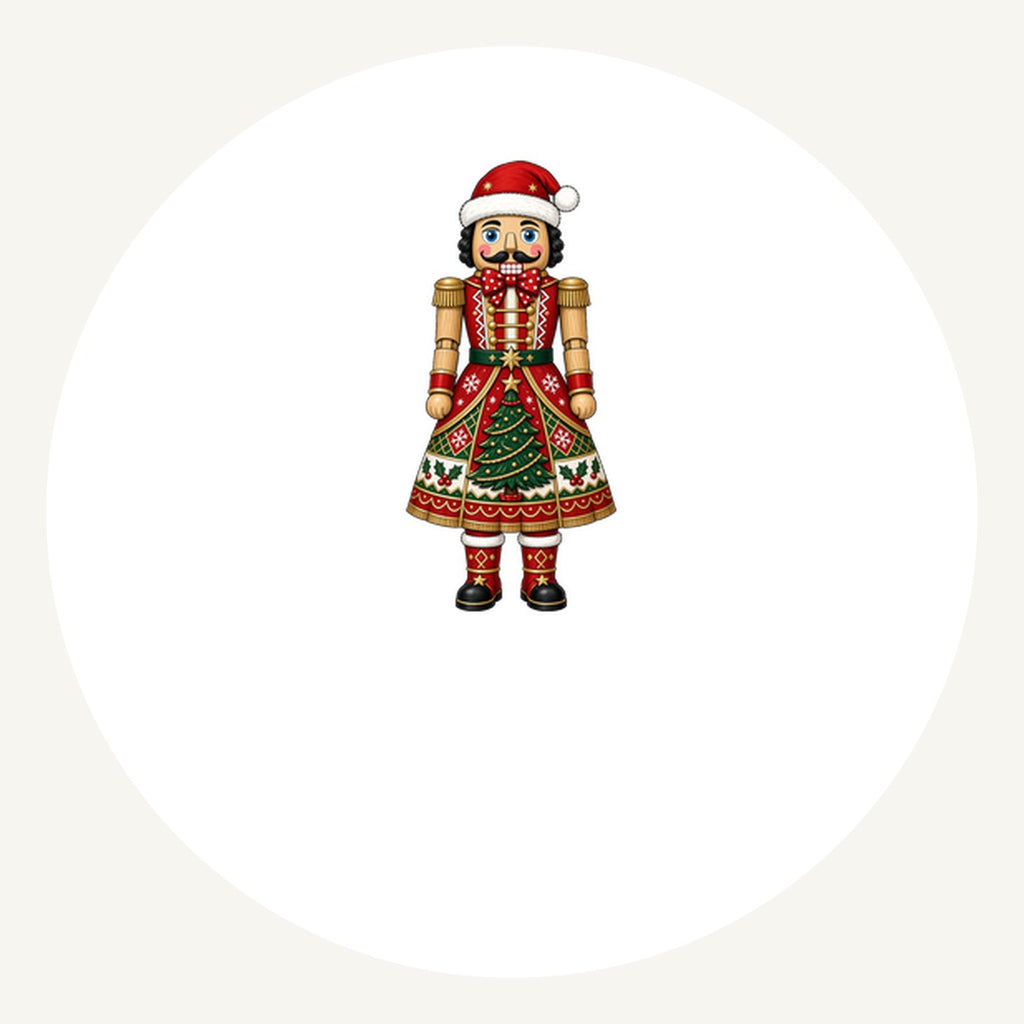 Wooden Nutcracker In Santa Hat Personalised Pewter Christmas Ornament