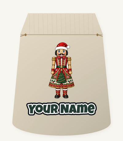 Wooden Nutcracker In Santa Hat Personalised Santa Sack