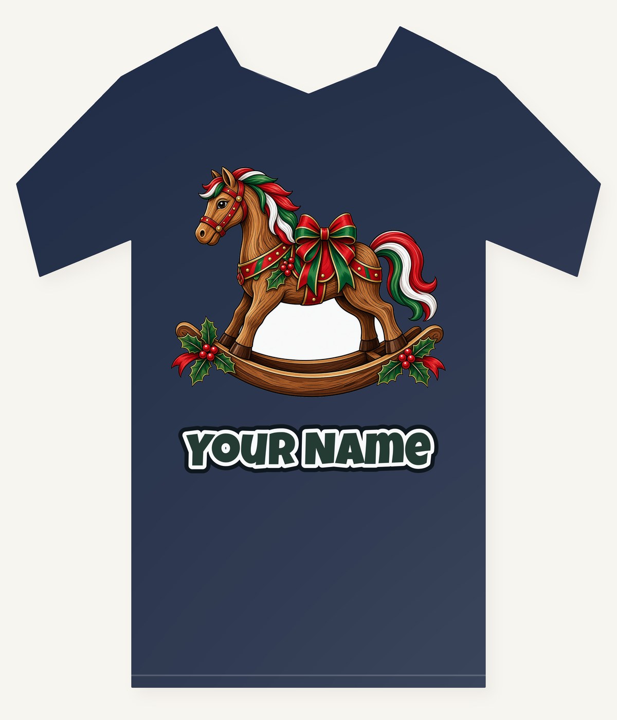 Wooden Rocking Horse Personalised Kids Tee and Baby Bodysuit