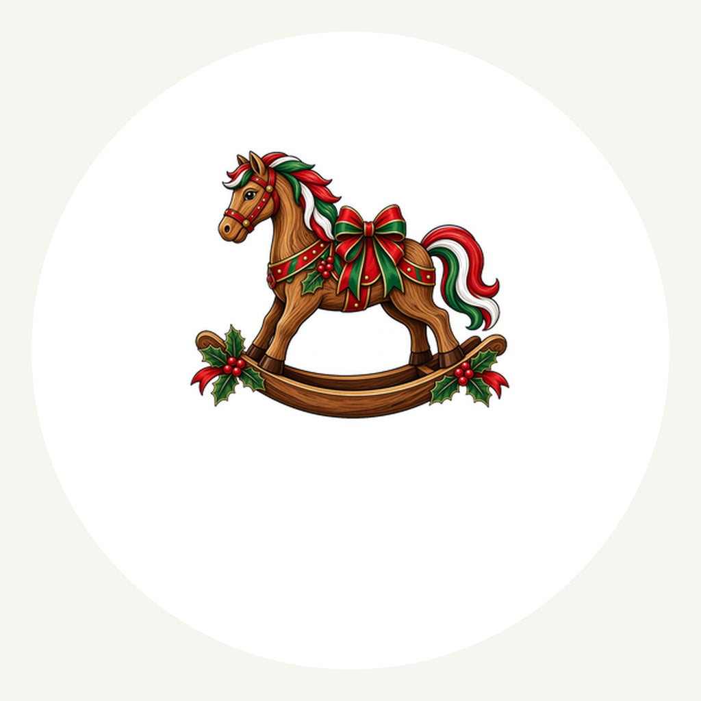 Wooden Rocking Horse Personalised Pewter Christmas Ornament