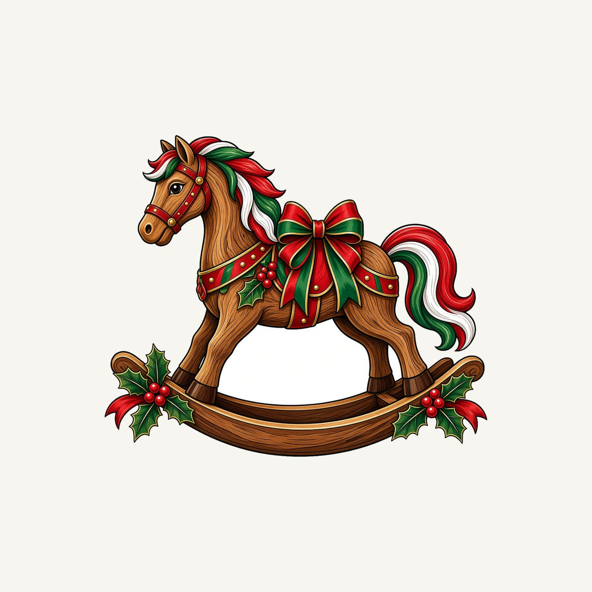 Wooden Rocking Horse Personalised Christmas T-Shirt and Hoodie