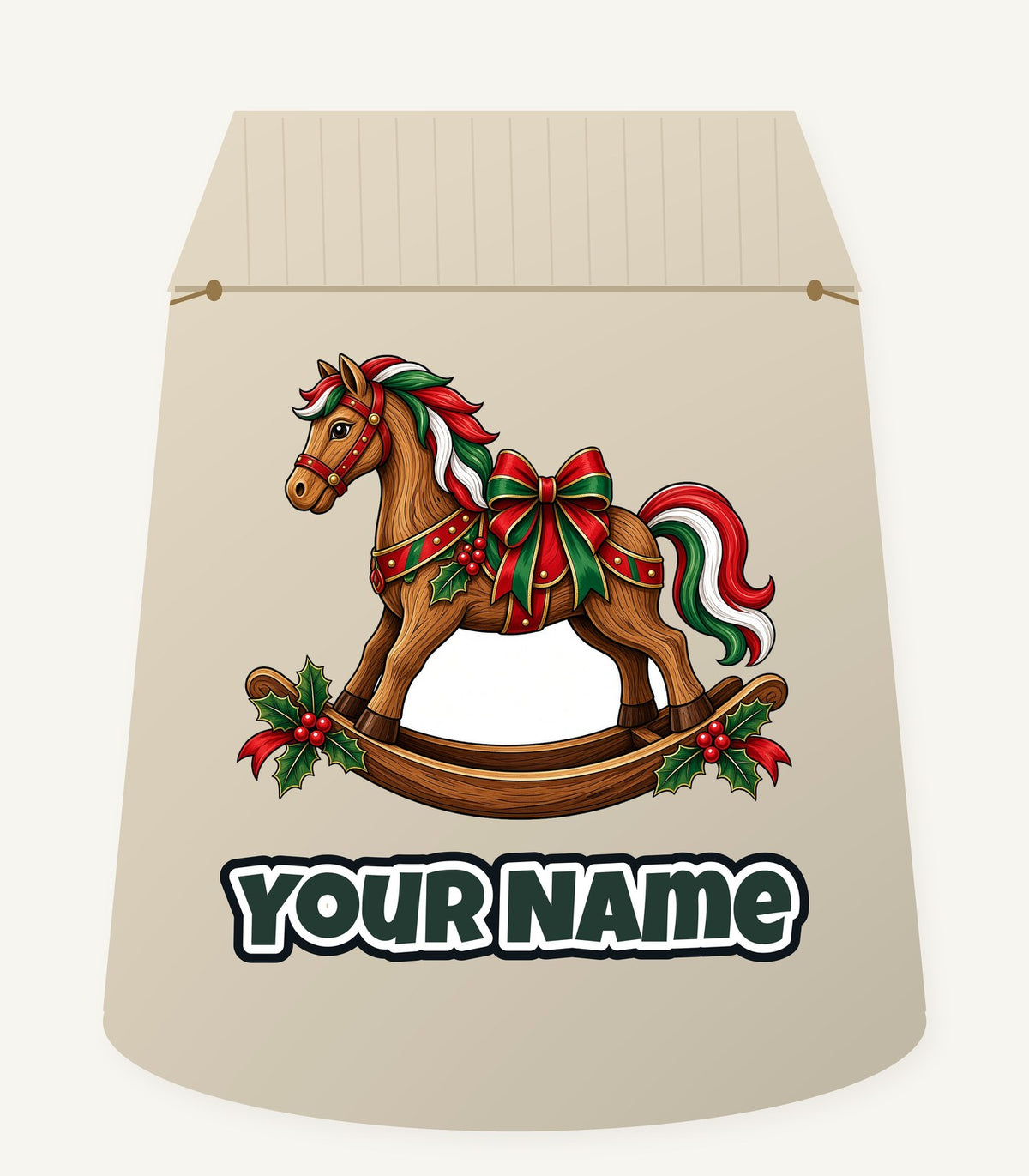 Wooden Rocking Horse Personalised Santa Sack