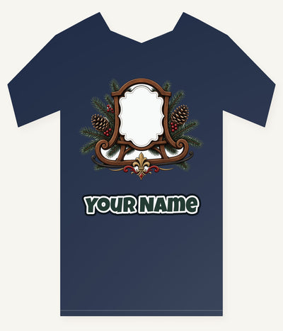 Wooden Sled Name Ornament Personalised Kids Tee and Baby Bodysuit