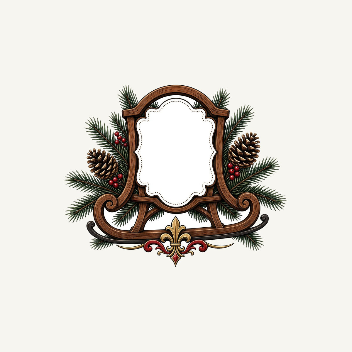 Wooden Sled Name Ornament Personalised Christmas Mug