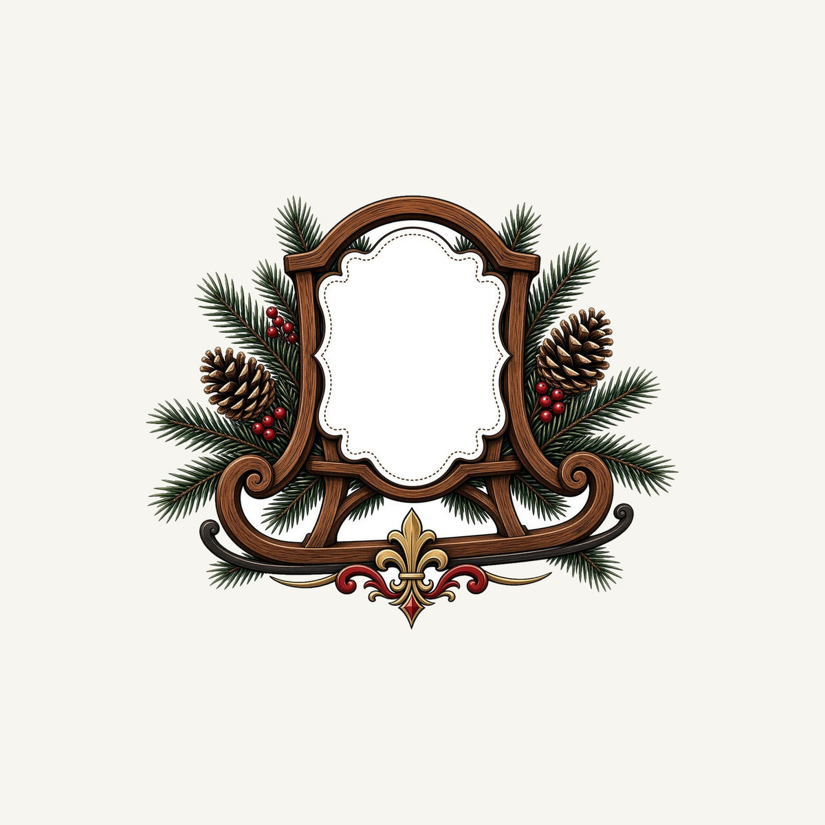 Wooden Sled Name Ornament Personalised Christmas T-Shirt and Hoodie