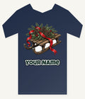Wooden Sled with Pinecones Personalised Kids Tee and Baby Bodysuit