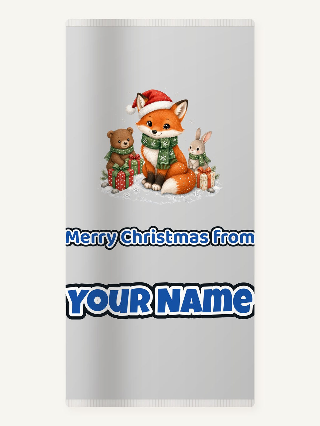 Woodland Friends Christmas Presents Personalised Beach Towel