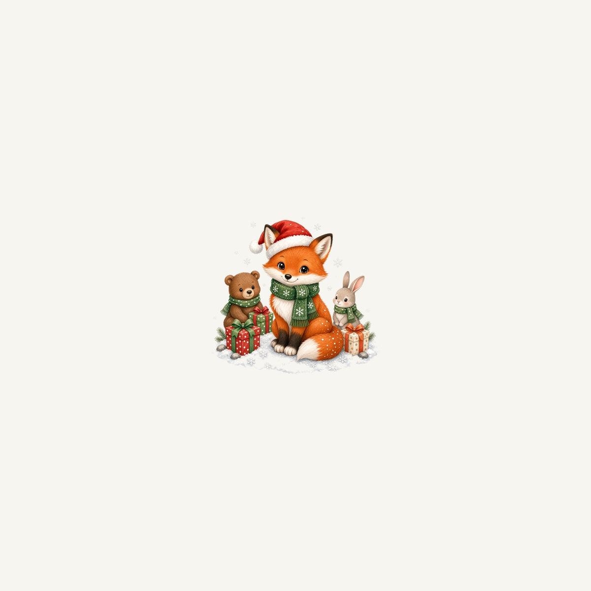 Woodland Friends Christmas Presents Personalised Beach Towel