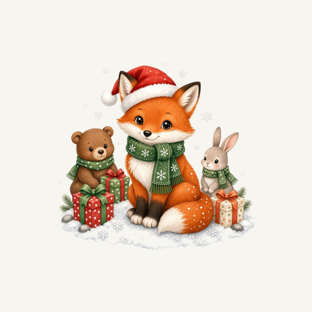 Woodland Friends Christmas Presents Personalised Christmas T-Shirt and Hoodie