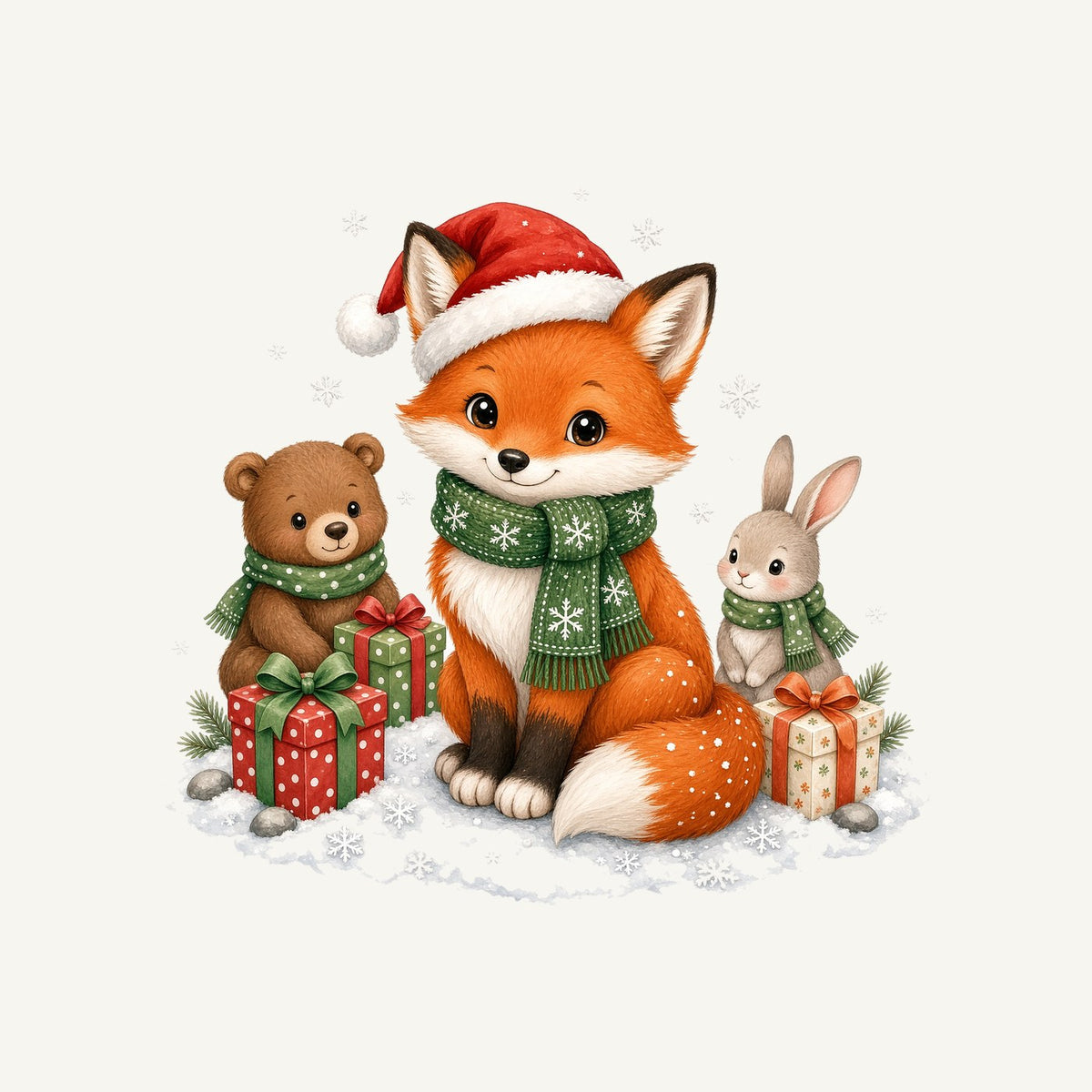Woodland Friends Christmas Presents Personalised Santa Sack