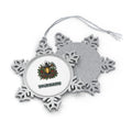 Woodland Lantern And Pinecones Personalised Pewter Christmas Ornament