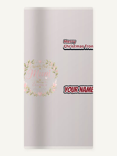World's Best Mum Wreath Personalised Beach Towel