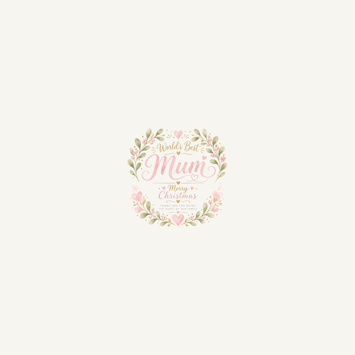 World's Best Mum Wreath Personalised Beach Towel