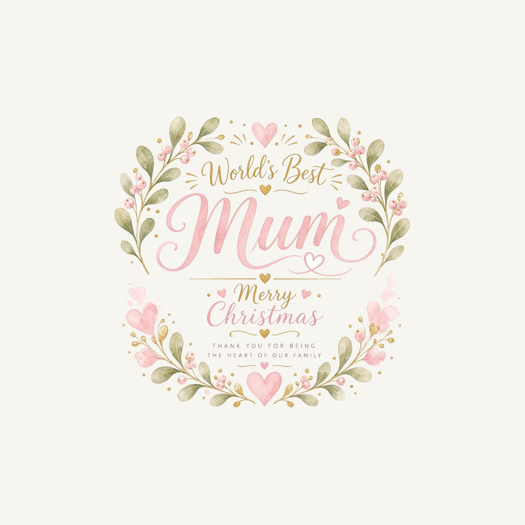 World's Best Mum Wreath Personalised Christmas Mug