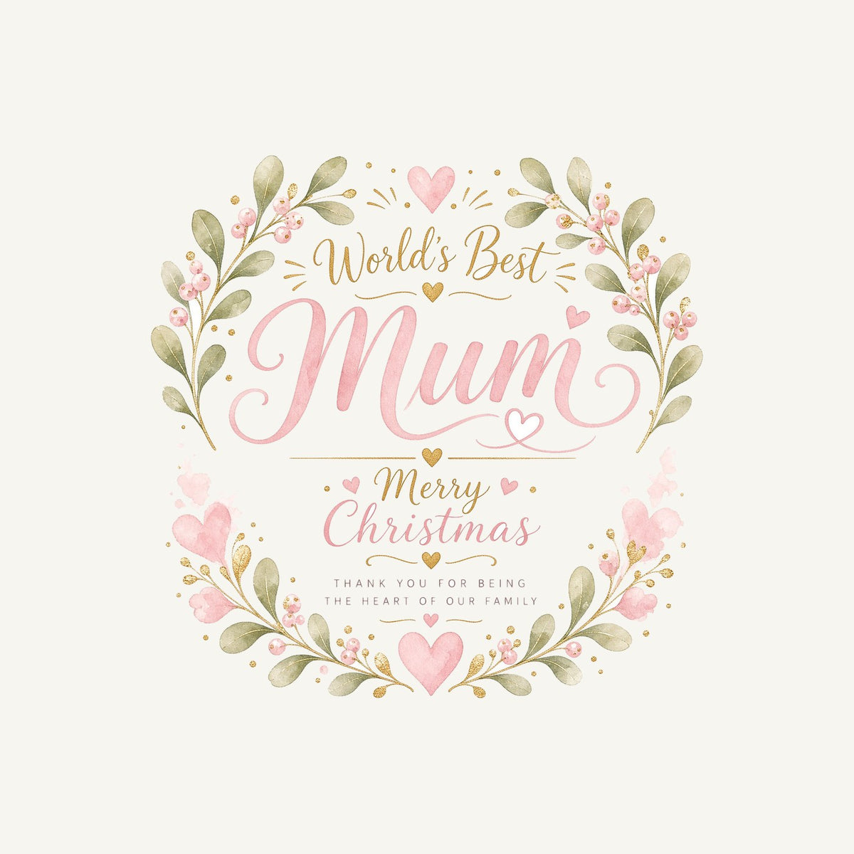 World's Best Mum Wreath Personalised Christmas T-Shirt and Hoodie