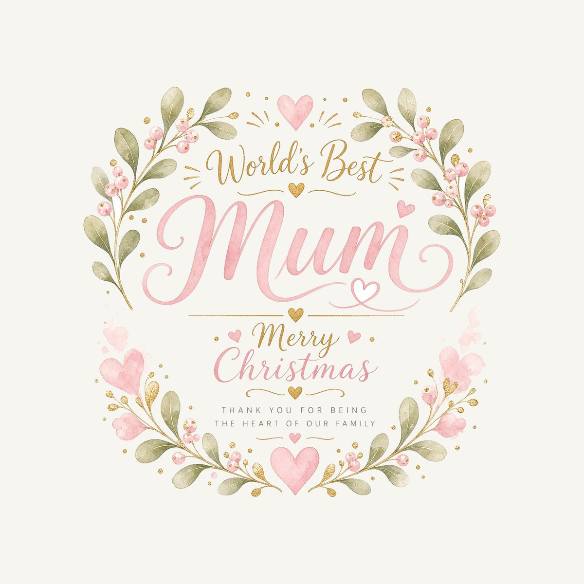 World's Best Mum Wreath Personalised Santa Sack