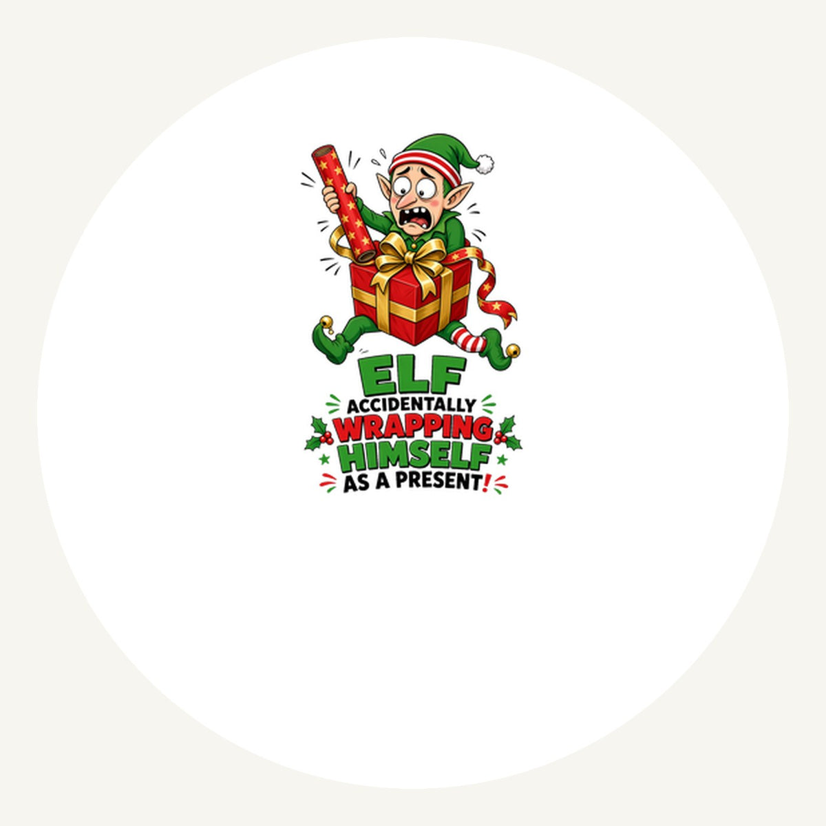 Wrapped Himself As A Present Personalised Pewter Christmas Ornament