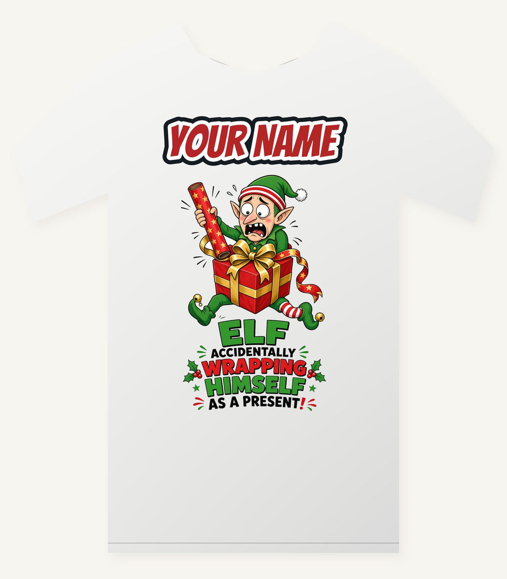 Wrapped Himself As A Present Personalised Christmas T-Shirt and Hoodie