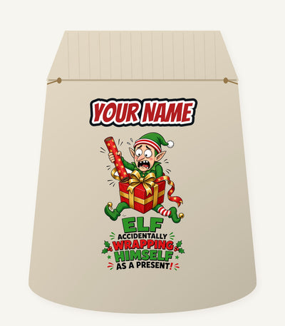 Wrapped Himself As A Present Personalised Santa Sack