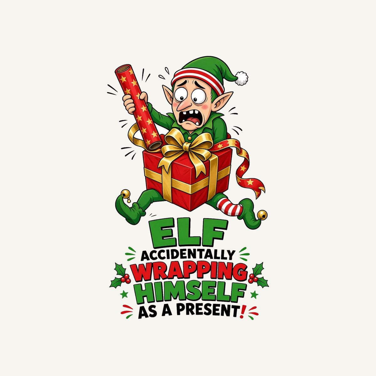 Wrapped Himself As A Present Personalised Santa Sack