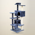 YES4PETS 130 cm Grey Cat Scratching Post Tree, on a plain cream background