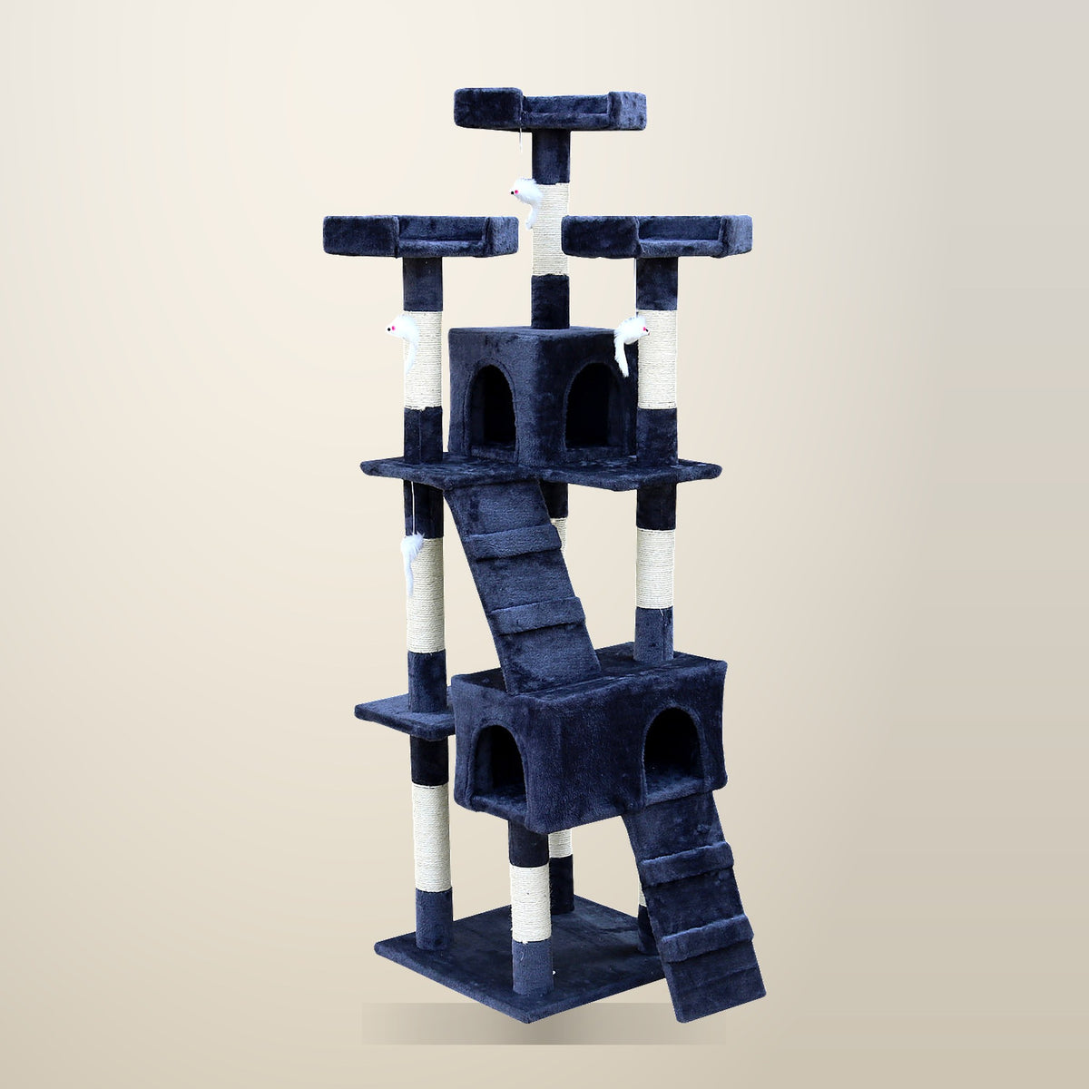 YES4PETS 170 cm Cat Scratching Post Tree, Grey, on a plain cream background