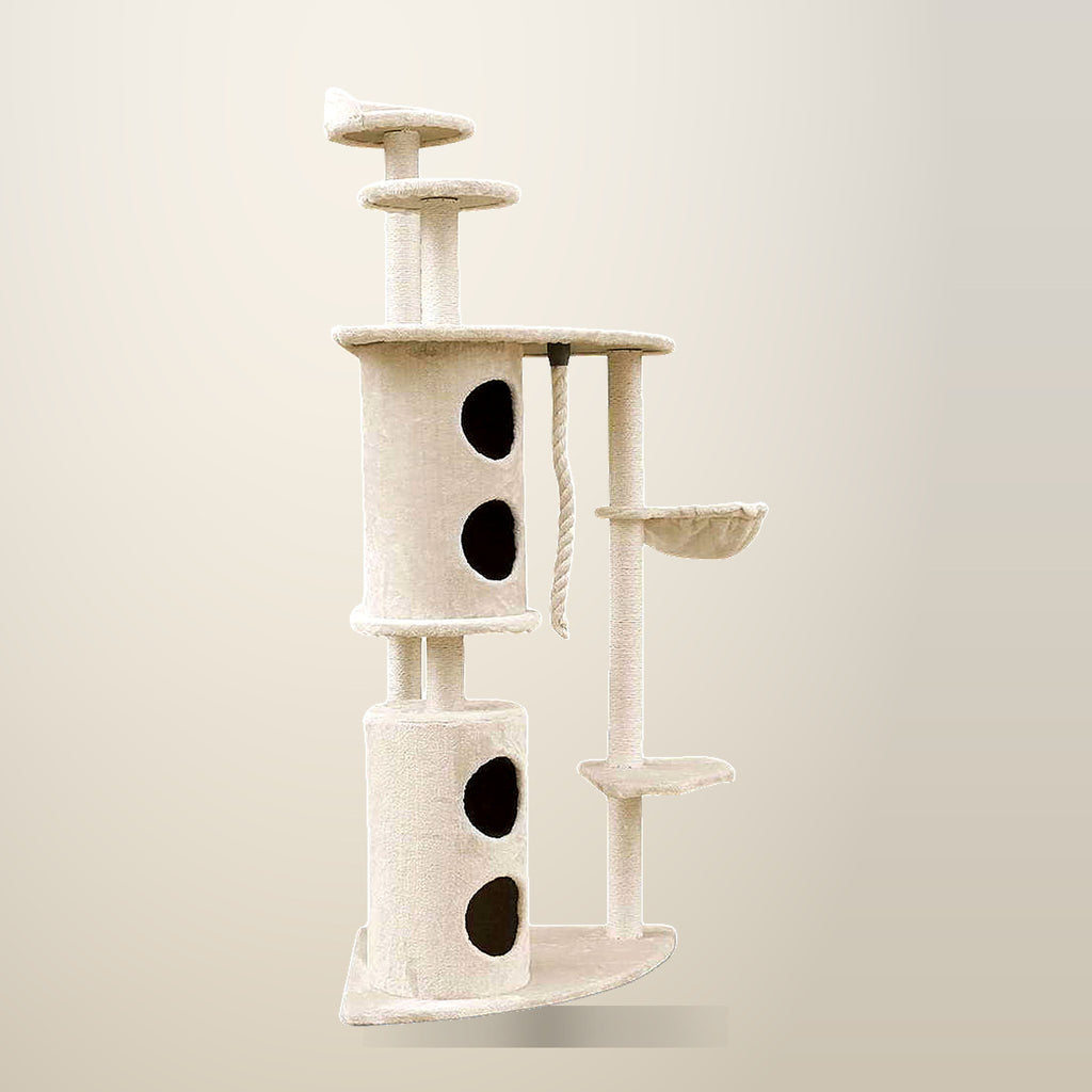 YES4PETS 170 cm XL Cat Scratching Post Tree, Beige, on a plain cream background