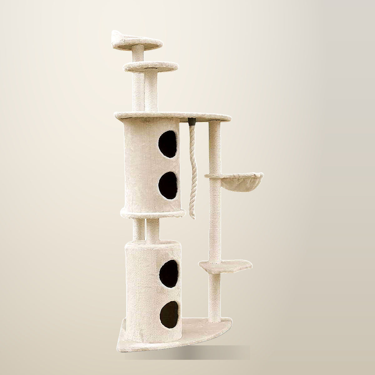 YES4PETS 170 cm XL Cat Scratching Post Tree, Beige, on a plain cream background