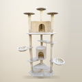 YES4PETS 200 cm Cat Scratching Post Tower, Beige, on a plain cream background