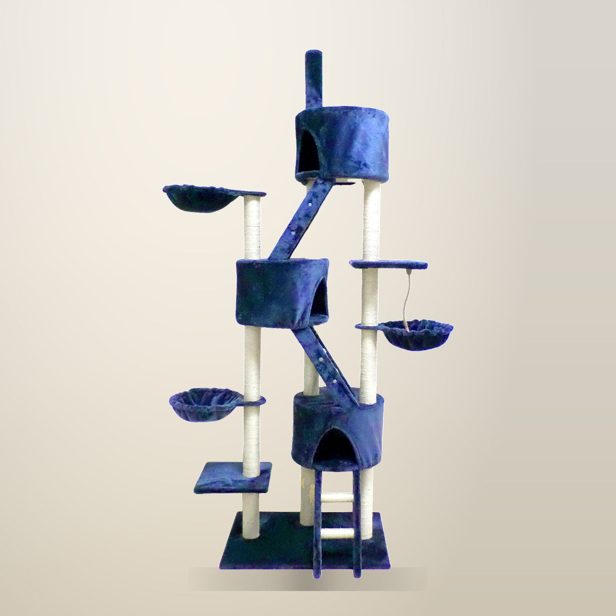 YES4PETS 244 cm XL Cat Scratching Post Tree, Blue, on a plain cream background