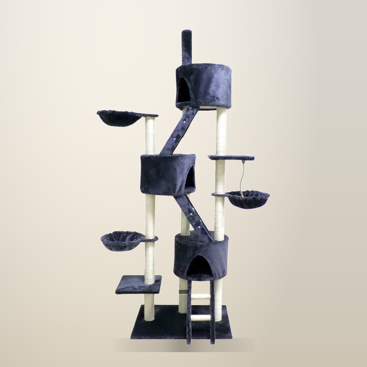 YES4PETS 244 cm XL Cat Scratching Post Tree, Grey, on a plain cream background